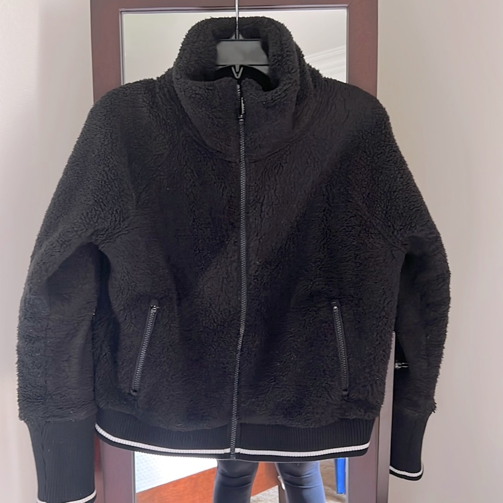 Athleta Fuzzy Bomber Jacket
